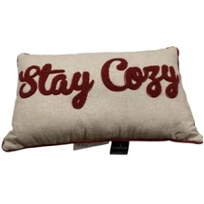 Cuddl Duds Stay Cozy Decorative Throw Pillow Dark Red Taupe 12 in X 18 in