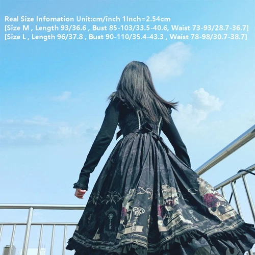 Costume cosplay vestito lolita gotico donna ragazza kawaii volant slip vintage nero - Foto 10 di 11