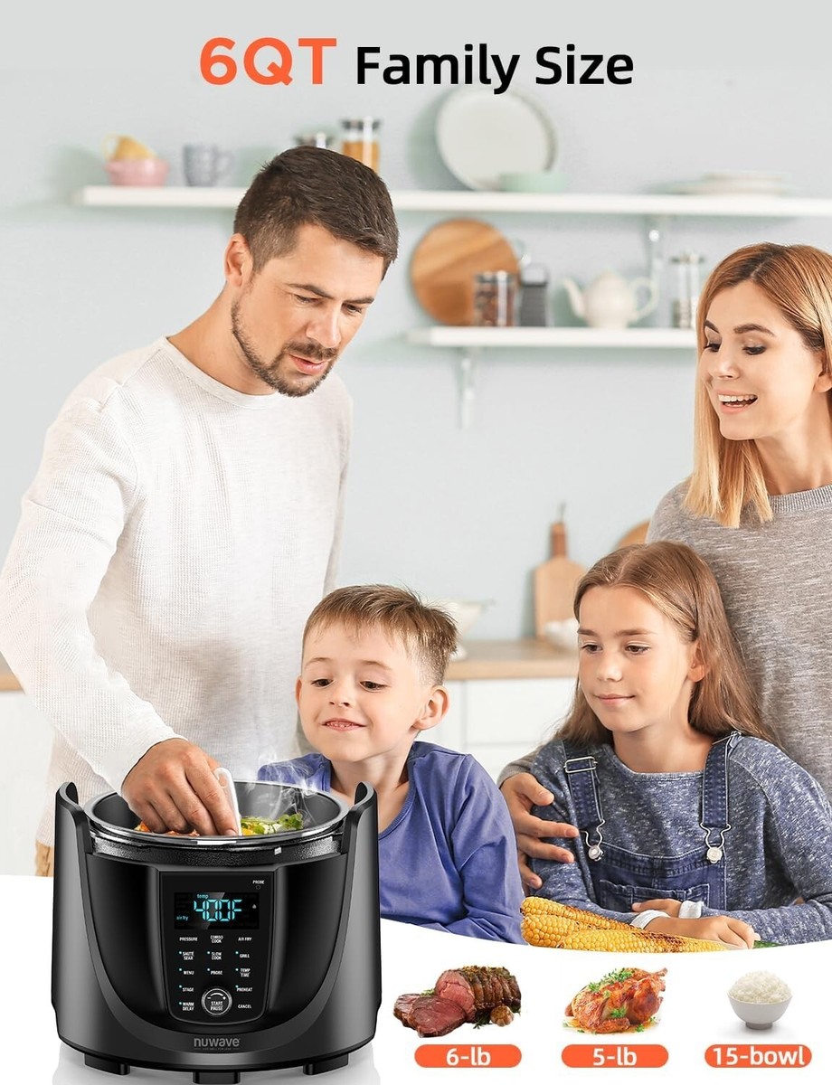 Nuwave Duet Electric Pressure Cooker Air Fryer Combo, 450 IN