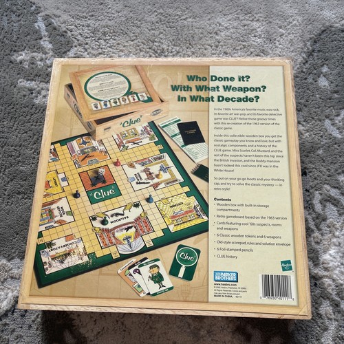 Clue 2002 Nostalgia Game Series Wooden Box By Parker Brothers - Complete - Picture 6 of 6
