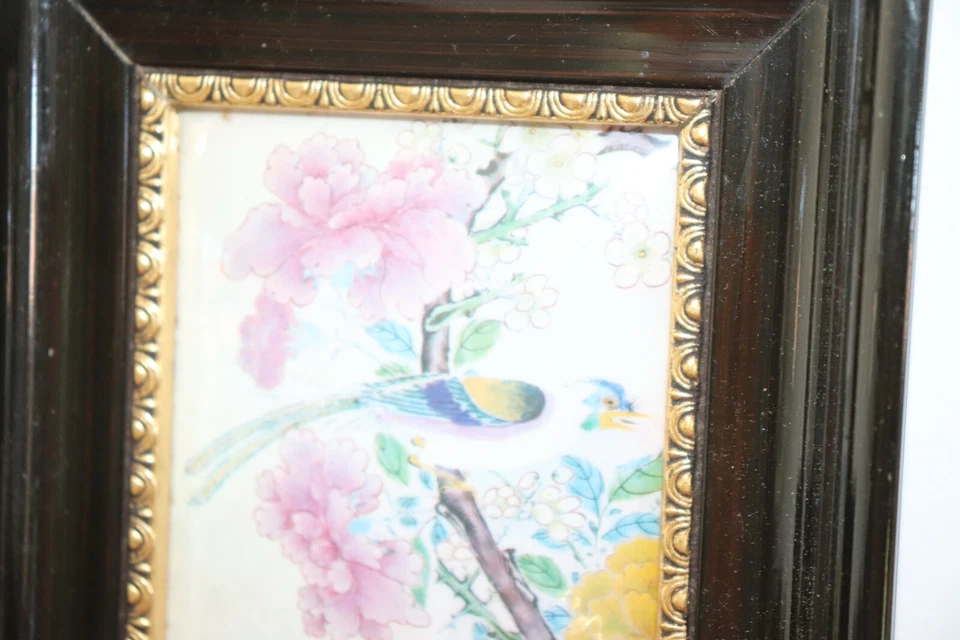 tableau Helca martelé à la main émaux d'art , Japonisant, oiseau sur sa branche - Photo 2/3