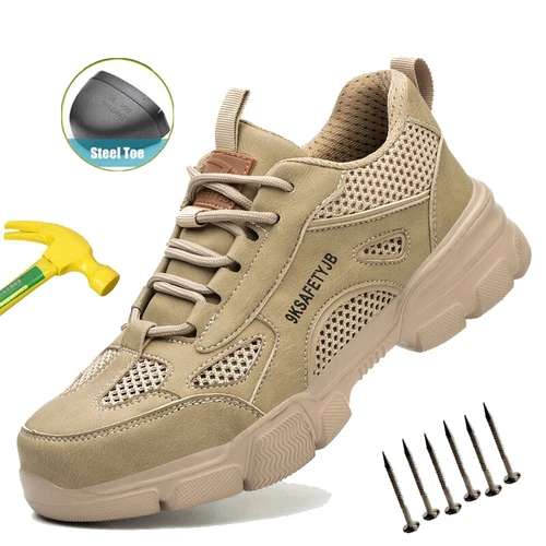 Men's Steel Toe Work Boots Indestructible Safety Shoes Breathable Hiking Sneaker - Picture 19 of 30