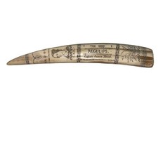 Vintage Scrimshaw Tusk 14 The Ship Regulus Captain James Hoad Resin Reproduction Vintage Scrimshaw Tusk 14 The Ship Regulus Captain James Hoad Resin Reproduction - Image 1
