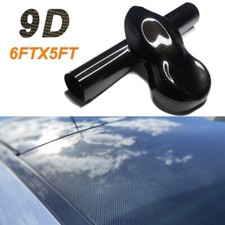 72x60 Ultra Gloss 9d Pet Black Carbon Fiber Vinyl Wrap Bubble Free 6ft X 5ft