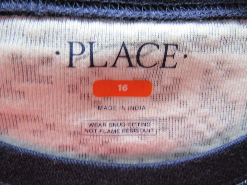 Conjunto de pijama Place 2 peças tamanho 16 meninas azul branco manga longa elástica - Imagem 2 de 4