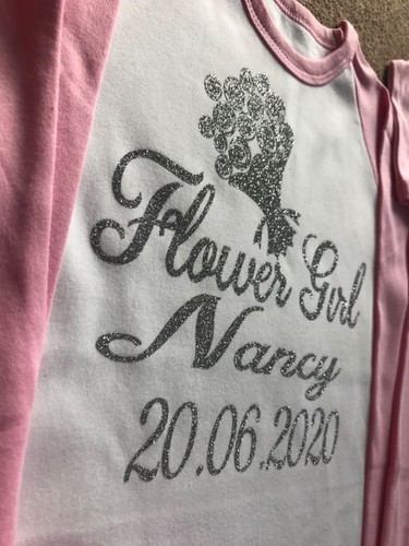Personalised Flower Girl Gift Printed Name PJ's Pyjamas - Flowergirl wedding - Picture 6 of 8