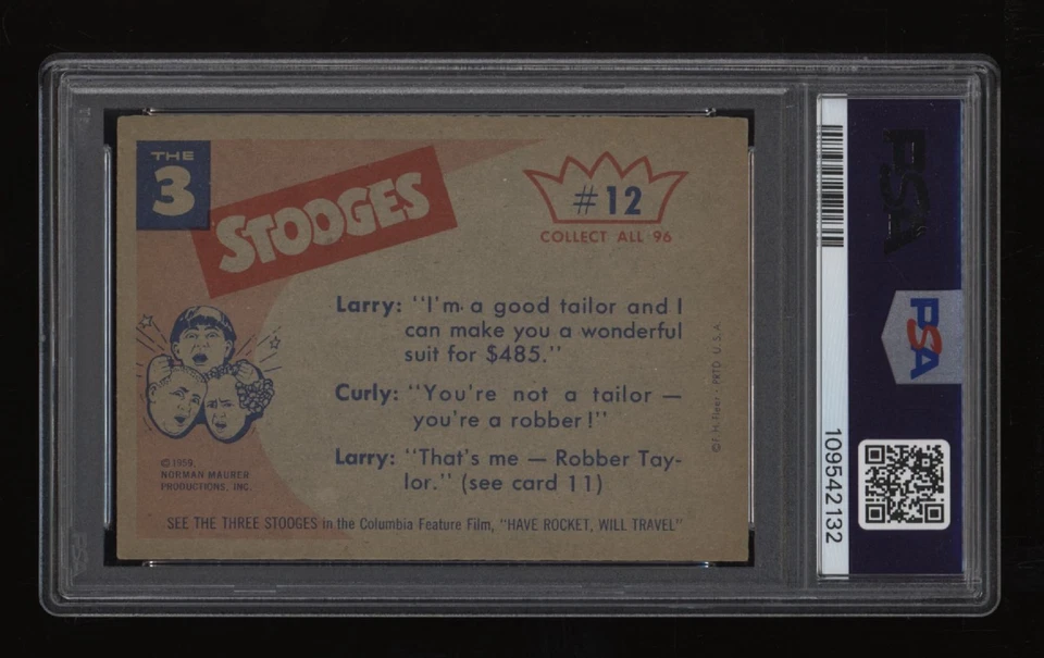 1959 Hold Still PSA 7 Fleer Three Stooges Gray Back #12 *NICE* Low POP2 4 Higher - Image 2 of 2