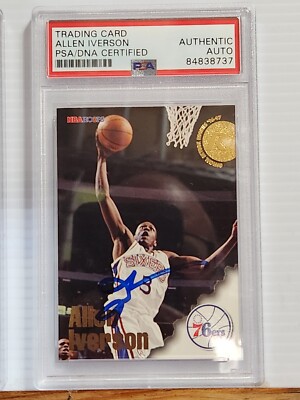Allen Iverson 1997 NBA HOOPS AUTO card #295 PSA/DNA Certified