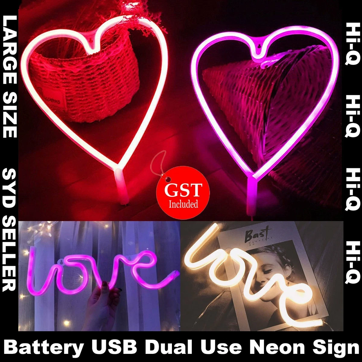 Heart led sign online