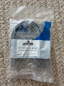 LEVITON 0X-58872-89-00-00 8" 8-Conductor Flat Patch Cord 5-Pack