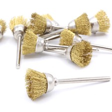 10x brass brush round bushel 15mm for Dremel Proxxon mini-rubber / D11
