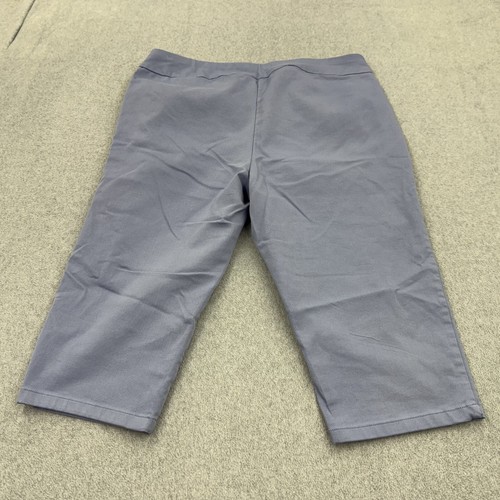 Croft Barrow Pants Womens 20W Light Blue Gray Capri Pull On Comfort Stretch - Imagen 2 de 11