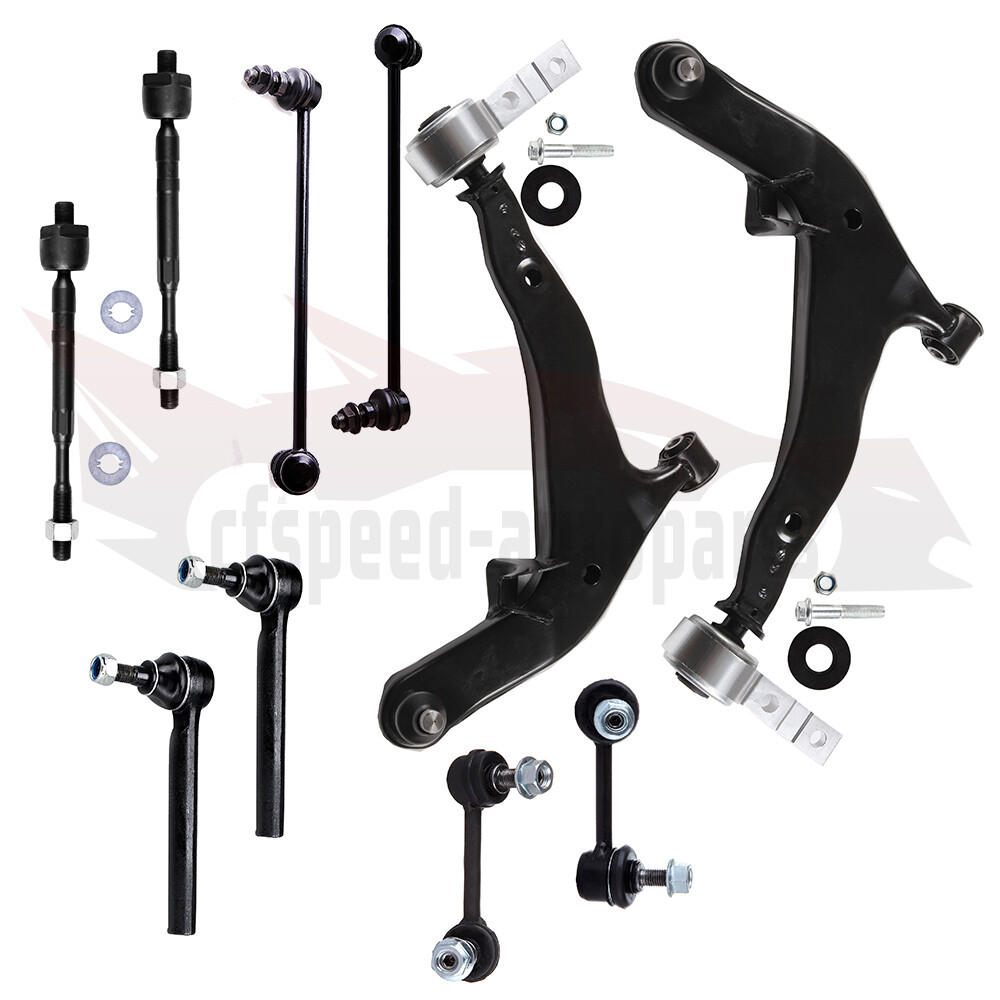 2003-2004 Nissan Murano Front & Rear Sway Bars Tie Rods Control Arms Kit