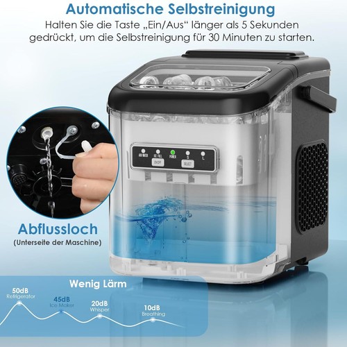 Eiswürfelmaschine Eiswürfelbereiter Icemaker Ice Maker Machine 2 Eiswürfel-Größe - Afbeelding 19 van 19