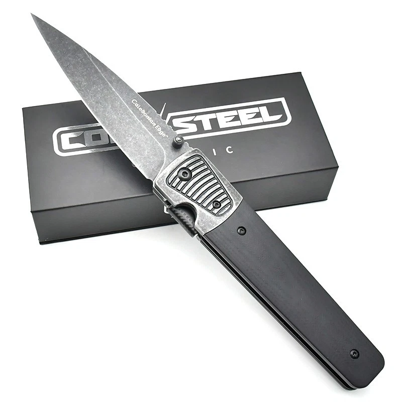 Cuchillo Plegable Cold Steel 142CLD 20CV Hoja Acero G10 Mango Piedra Lavado Negro Foto 2 de 4