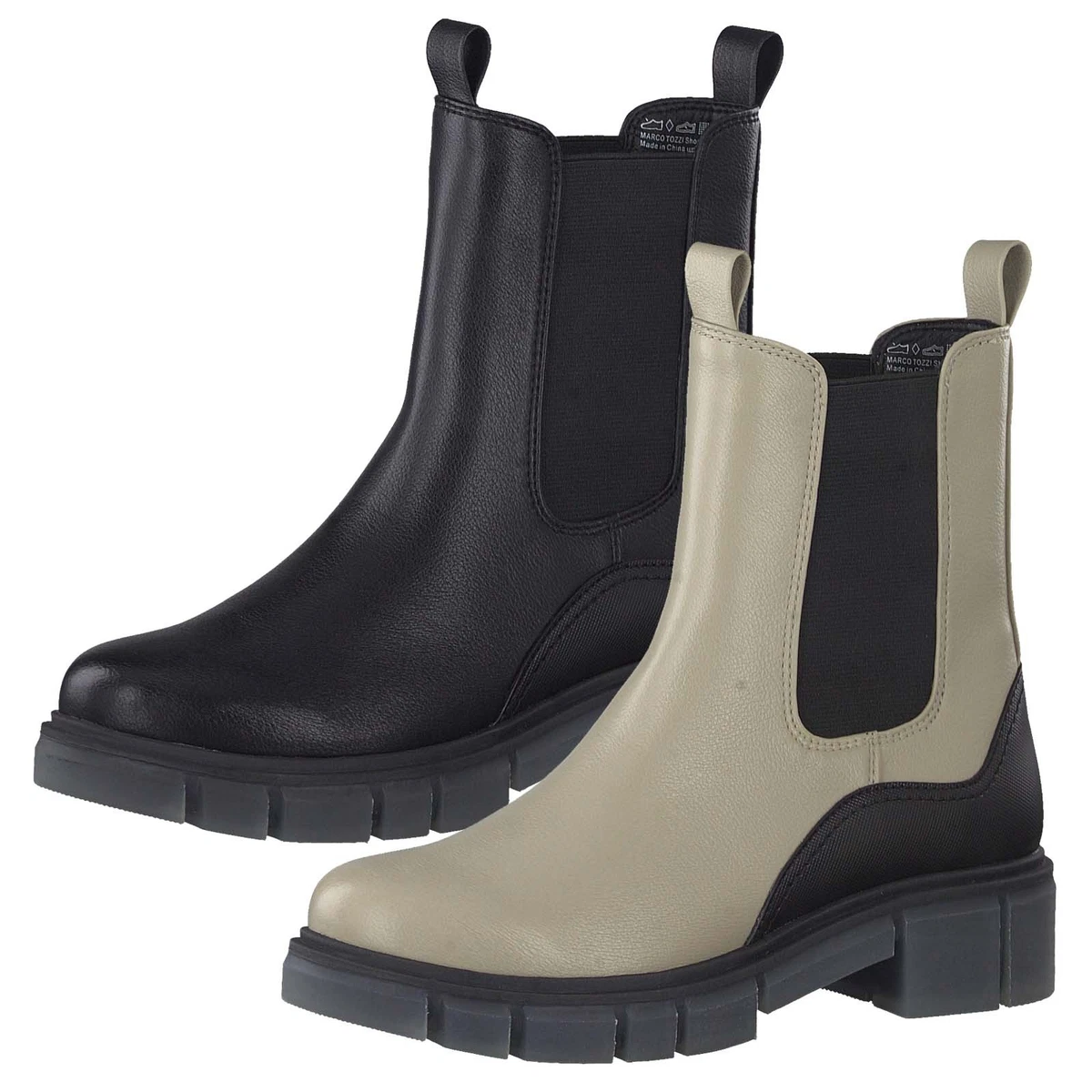 MARCO TOZZI Chelsea Boots Donna Con Fibbia - Suola Feel Me Morbida, Fodera Confortevole, Tessuto Durevole