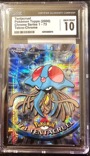 2000 Topps Chrome Pokemon T.V TENTACRUEL TEKNO Foil #73 - GCG 10 - POP 1