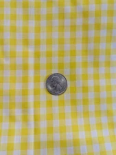 1Yd/59" 100%cotton 1/4" YELLOW & WHITE GINGHAM woven Fabric sold BTY,  NEW