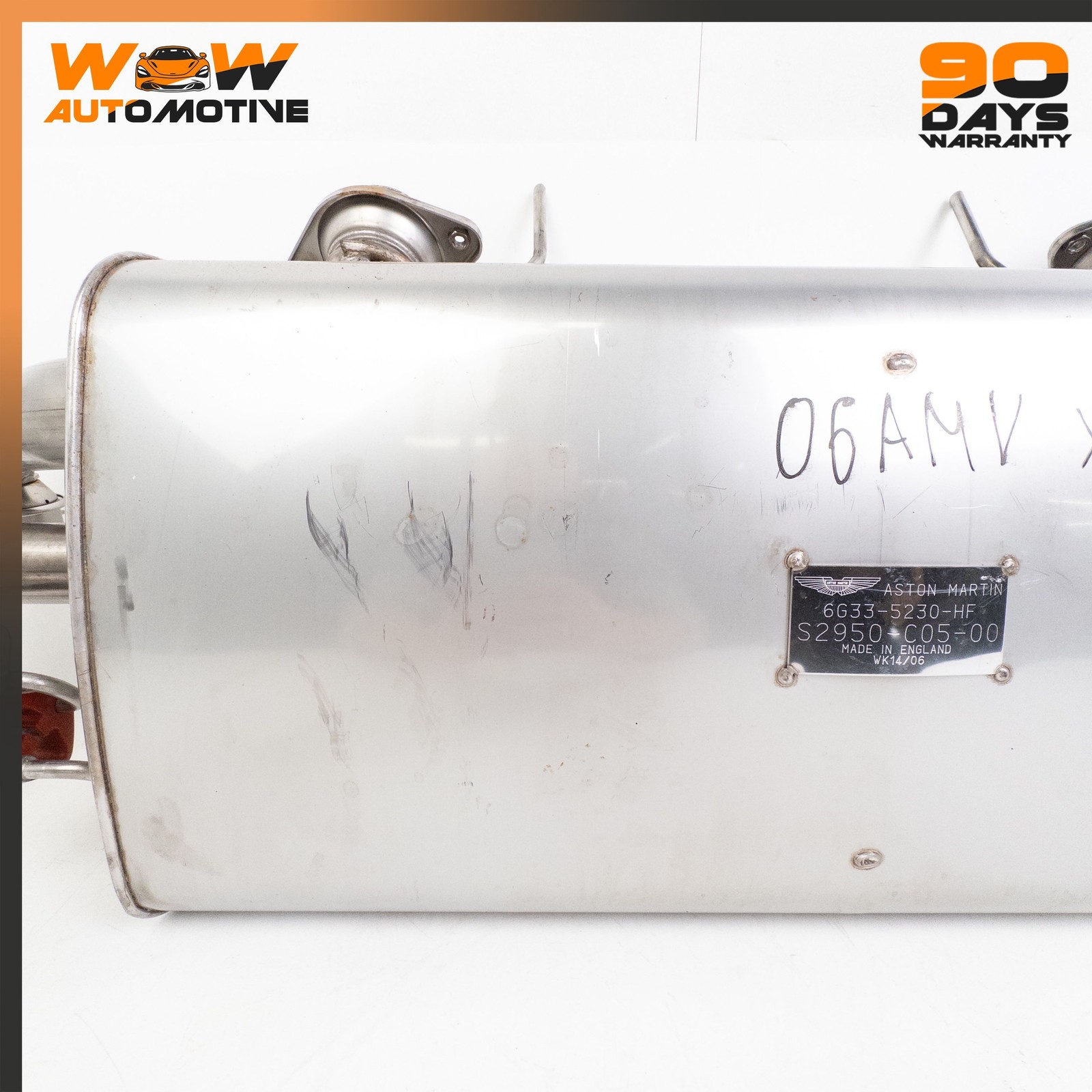 06-16 ASTON MARTIN V8 VANTAGE 4.3L REAR EXHAUST SYSTEM MUFFLER ASSEMBLY OEM