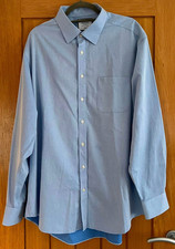 Charles Tyrwhitt blue classic fit non iron cotton shirt BNWOT 17.5 collar