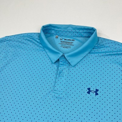 Under Armour Performance Polo Shirt Mens 3XL XXXL Blue Polka Dot Active Golf S/S