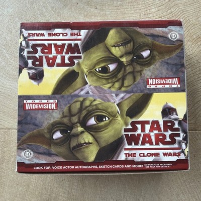 2009 TOPPS STAR WARS Clone Wars Wide Vision HOBBY BOX - 24 Sealed Packs & Poster