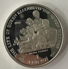 Sterling Silver 1 Crown - The life of queen Elizabeth the Queen Mother 1999 