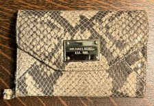 Michael Kors Brown Snake Print iPhone Snap Close Wallet Wristlet 4.75x3.25