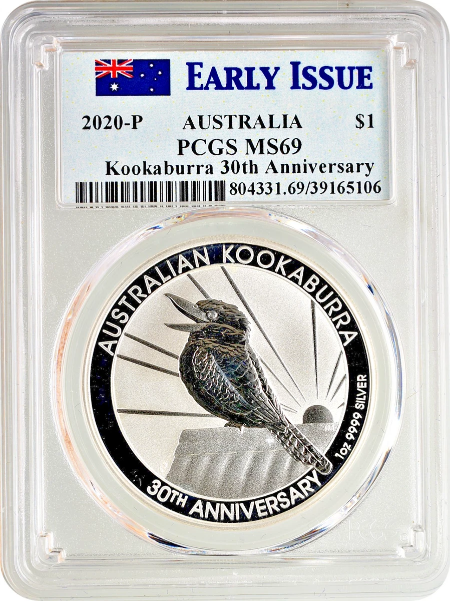 2012年 オーストラリア クーカバラ銀貨 MS69 Australian Kookaburra MS 69 Graded 1 oz Precious Metal Content per