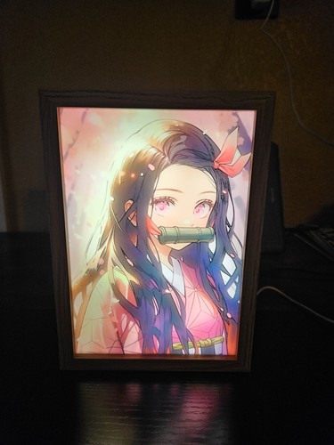 Marco Iluminado Nezuko Kamado Cazador de Demonios Anime Decoración Bonito Plug-In - Imagen 3 de 4