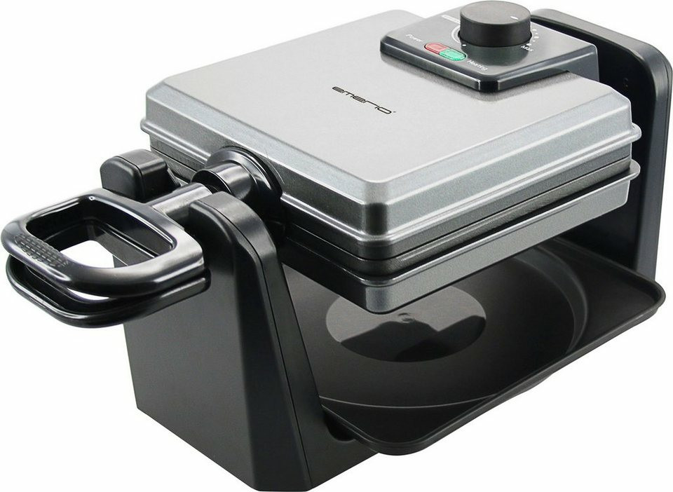 Emerio WM-110984 Waffeleisen Waffelautomat belgische Waffel 1000W Silber Schwarz