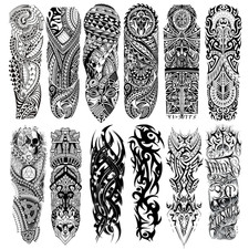 Fake Totem Sleeve Tattoos Stickers, Full Arm Tribal Totem Temporary Tattoos Slee