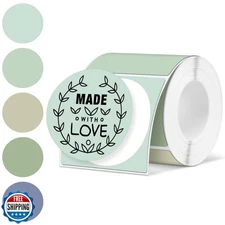 Ctosree 5 Colors Circle Thermal Sticker Labels Self Adhesive Round Direct The