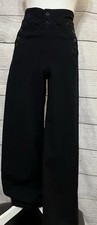 Vintage 60s Sailor Military Navy Wool Wide Leg 13 Button Lace Back Pants