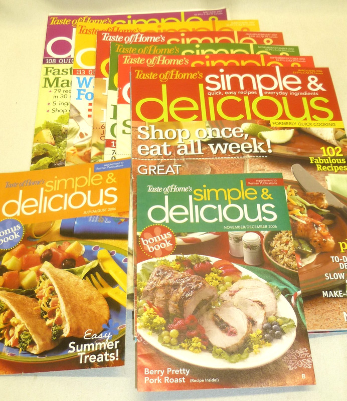 Vintage Taste Of Home's Simple & Delicious magazines 2006 2007 Plus bonus books