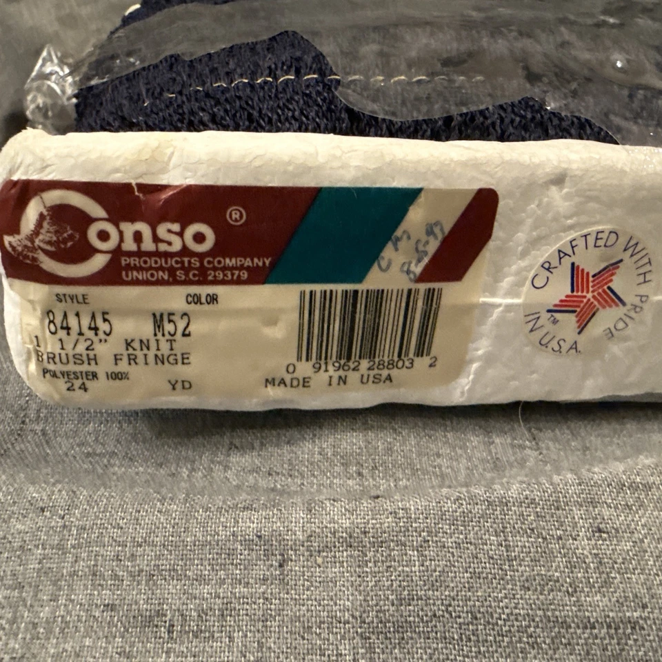 New CONSO 1.5" Brush Fringe Trim Navy 24 Yards #84145 - Image 2 of 4