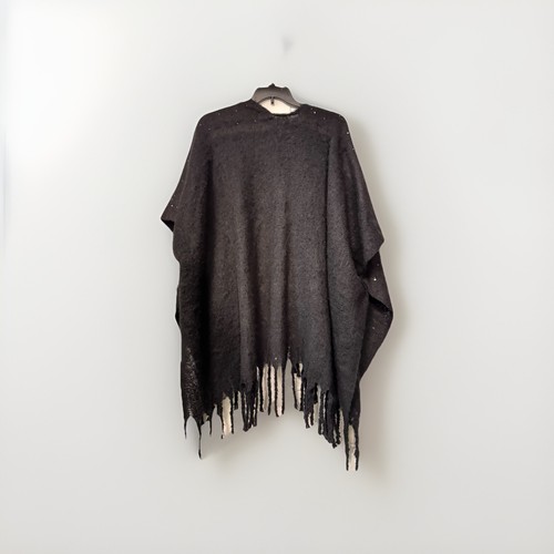 INC Int. Concepts embellished fringe open front ruana poncho topper ...