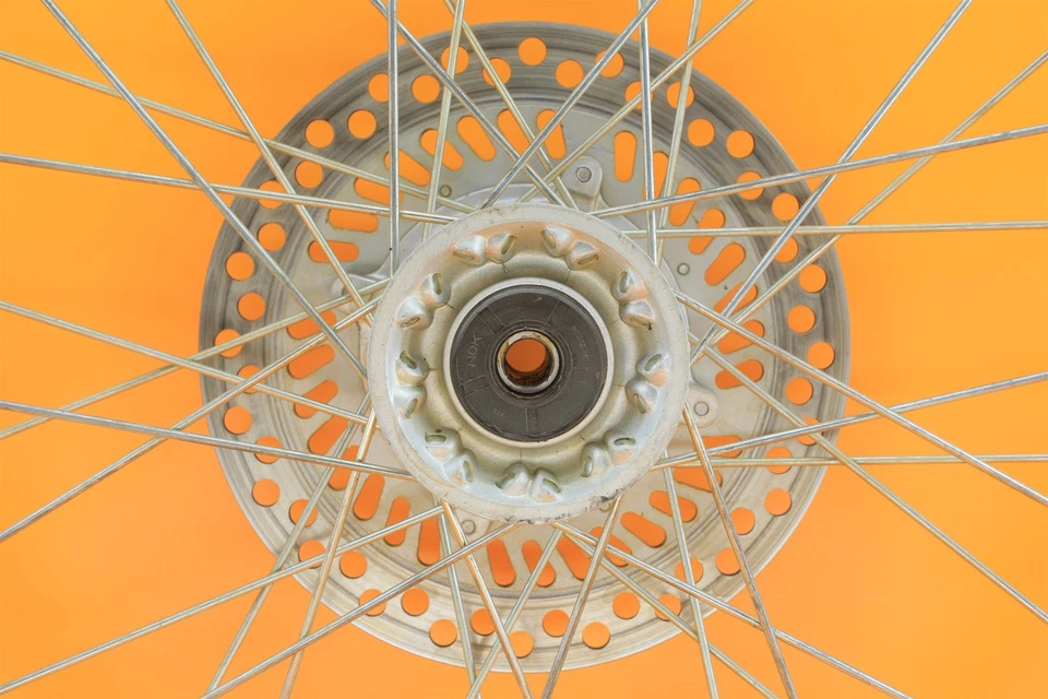 03-17 2003 CRF150F CRF 150F OEM Buje de rueda delantera Radios Conjunto de llanta Foto 2 de 4