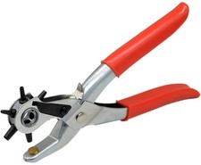 New LEATHER HOLE PUNCH w/ Coating Hand Pliers Punch Belt Holes Rubber Hand Tool