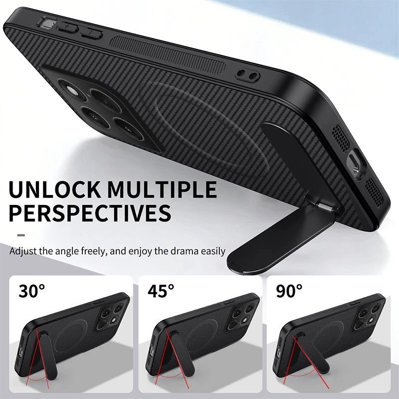 For Motorola Signature Edge70 Pro 60 Fusion Carbon Fiber Skin Magnetic StandCase - Picture 9 of 15