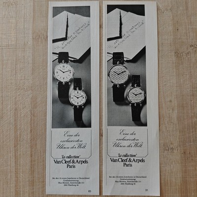 2x Van Cleef & Arpel 1978 Vintage Uhr Werbung Anzeige Reklame Werbeanzeige Ad