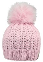 StrickmüTze Sterntaler MäDchen 49 Cm Samtrosa Kunstpelz-Pompon Baumwolle
