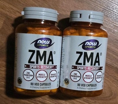 TWO Bottles ZMA SPORTS RECOVERY Zinc Magnesium B-6  180 caps Exp09/29 NOW Sports