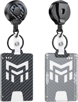 MNGARISTA Retractable Badge Holder, Heavy Duty Badge Reel Keychain with Belt Cli