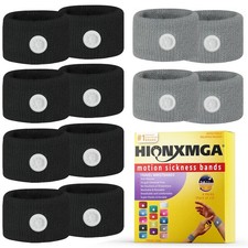 HIONXMGA 6 Pairs Motion Sickness Bands – Natural Acupressure Wristbands for Trav