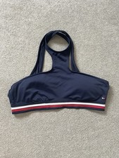 Image of Tommy Hilfiger Navy, Red, White, Halterneck Bikini Top Swimwear Size Small.