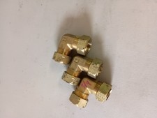 Lot of 4 Parker 3/4" Brass compression fitting Elbow New Old Stock
