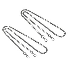 2 Pcs 47" Purse Chain Strap Iron Bag Strap Replacement for Handbag Clutch Black