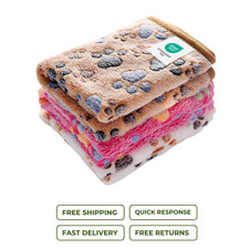 Luciphia 3-Pack Pet Blankets Soft Fleece Fluffy Small Dog Cat Puppy Brown Pink