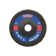 Image of  Faithfull ZA40 125mm Zirconia Abrasive Jumbo Flap Disc FAIFD12540Z